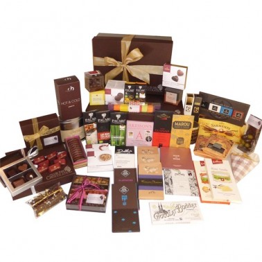 Personaliza tu cesta de regalo de chocolate de 22 piezas de chocolates  gourmet, galletas y crujientes. Perfecto para empresas, clientes,  empleados