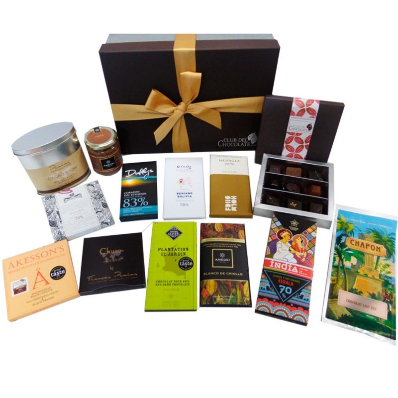 Canasta de regalo de chocolate personalizable de 14 piezas de chocolates  gourmet, galletas y crujientes. Perfecta para negocios, clientes,  empleados